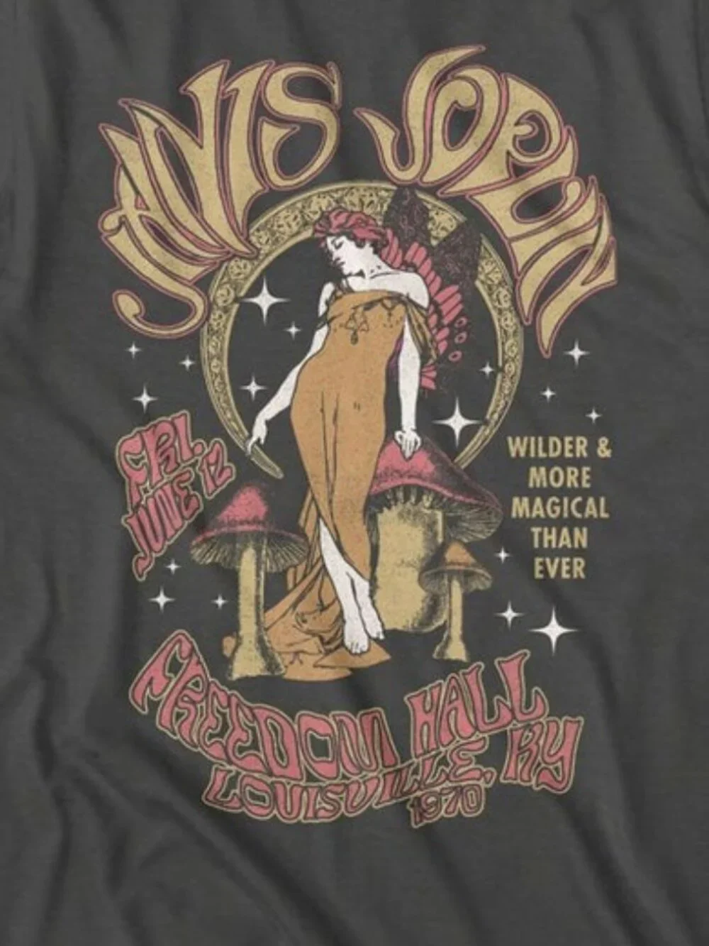 Janis Joplin Fairy and Moon Smoke T-Shirt Menswear Top